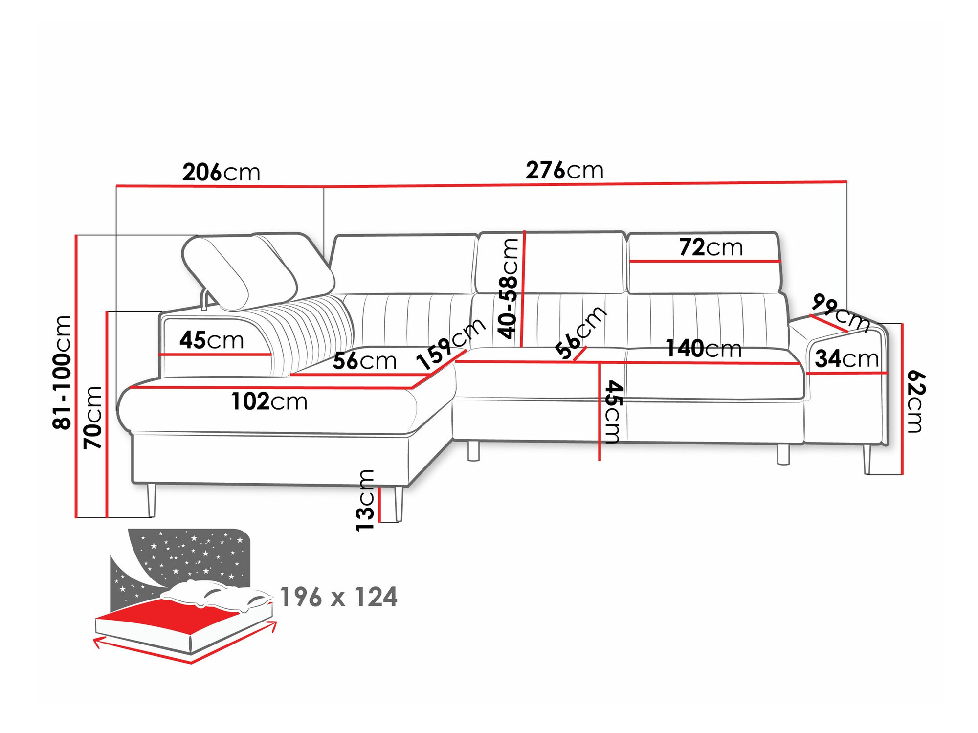 Hoekbank Comfivo 446 (Magic Velvet 2225)
