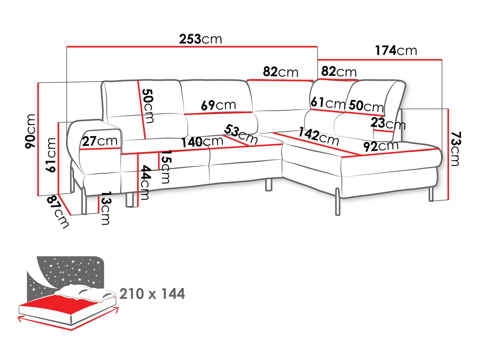 Hoekbank Sanford 105 (Velo 633)