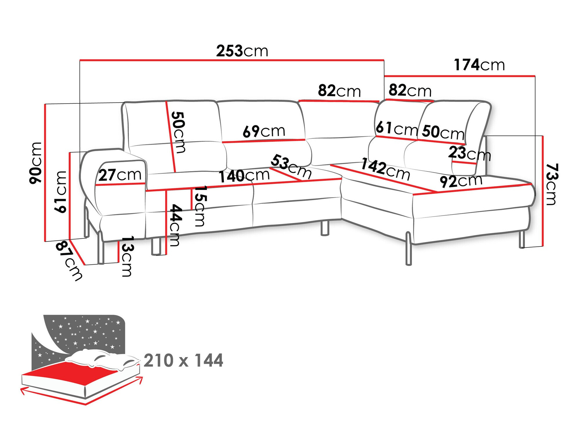 Hoekbank Sanford 105 (Velo 635)