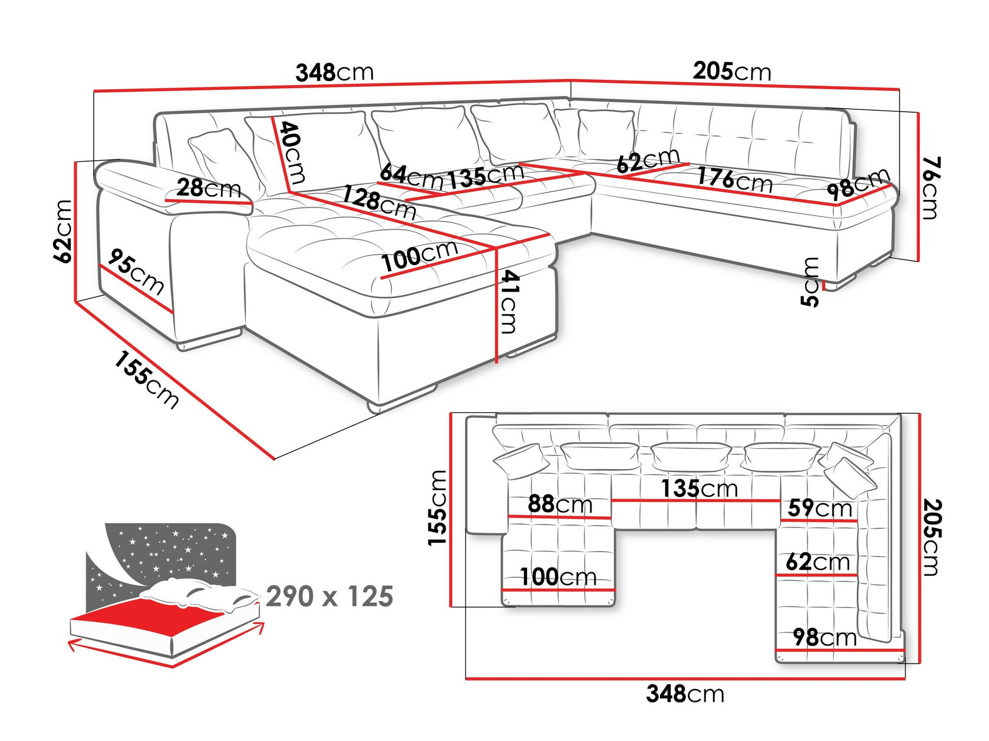 Hoekbank Comfivo 128 (Links)