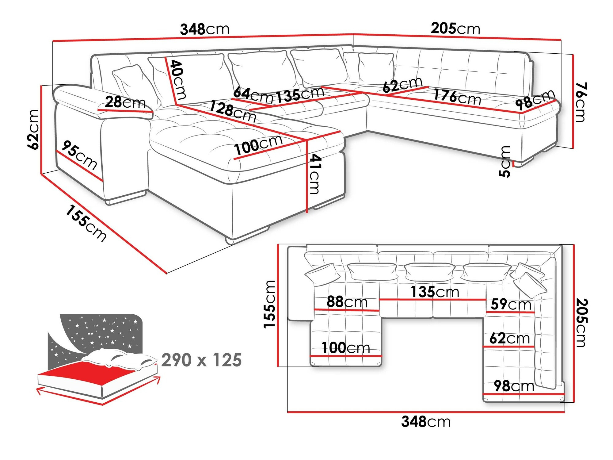 Hoekbank Comfivo 128 (Links)