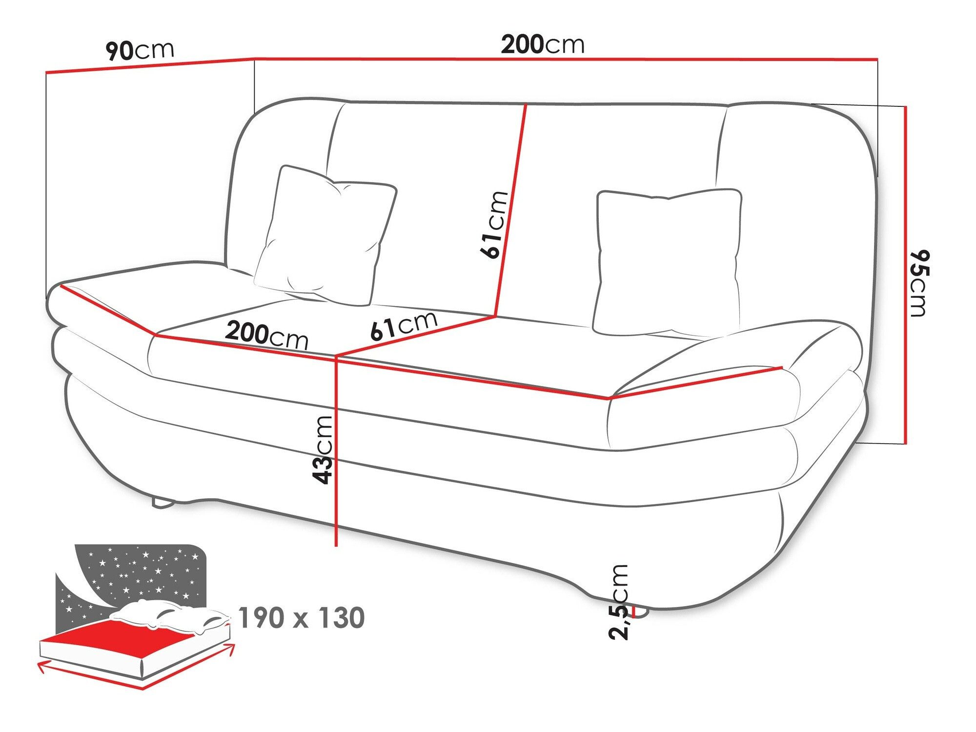 Slaapbank Comfivo 235 (Bizon 2111)