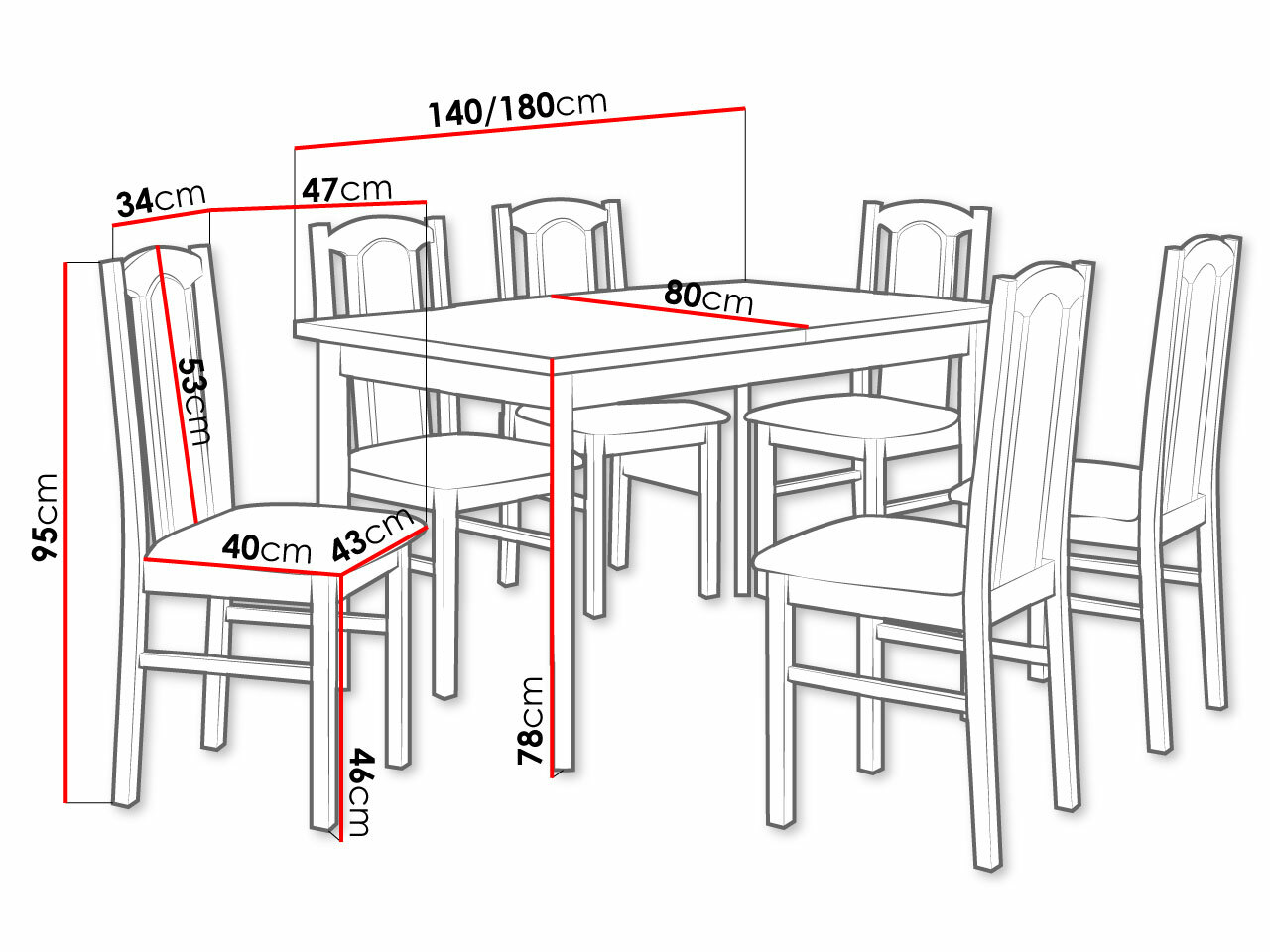 Eetkamerset Victorville 313 (Sonoma eik)