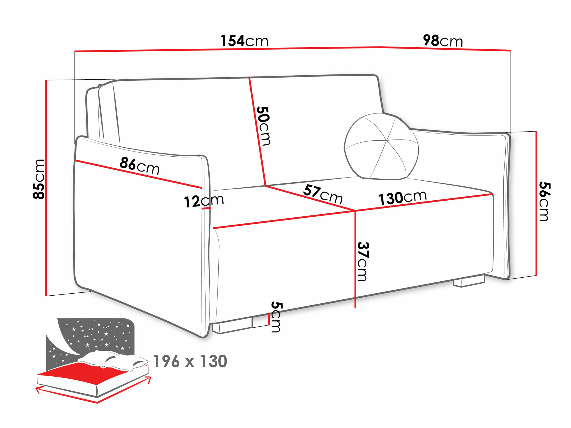 Slaapbank Columbus 220 (Soul 16)