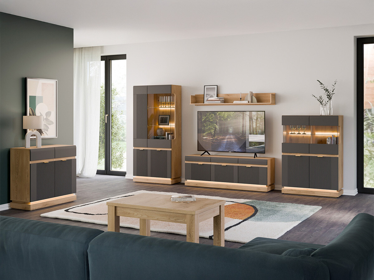 Ladekast Teselbu 102 (Antraciet + Eiken)