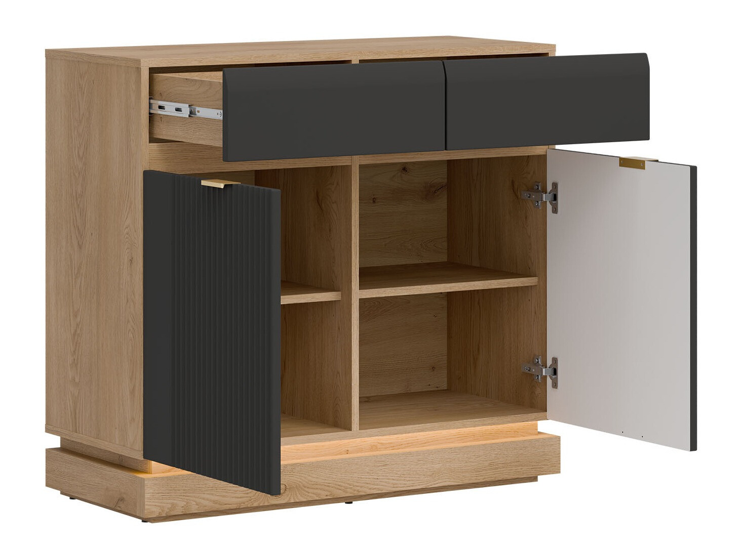 Ladekast Teselbu 102 (Antraciet + Eiken)