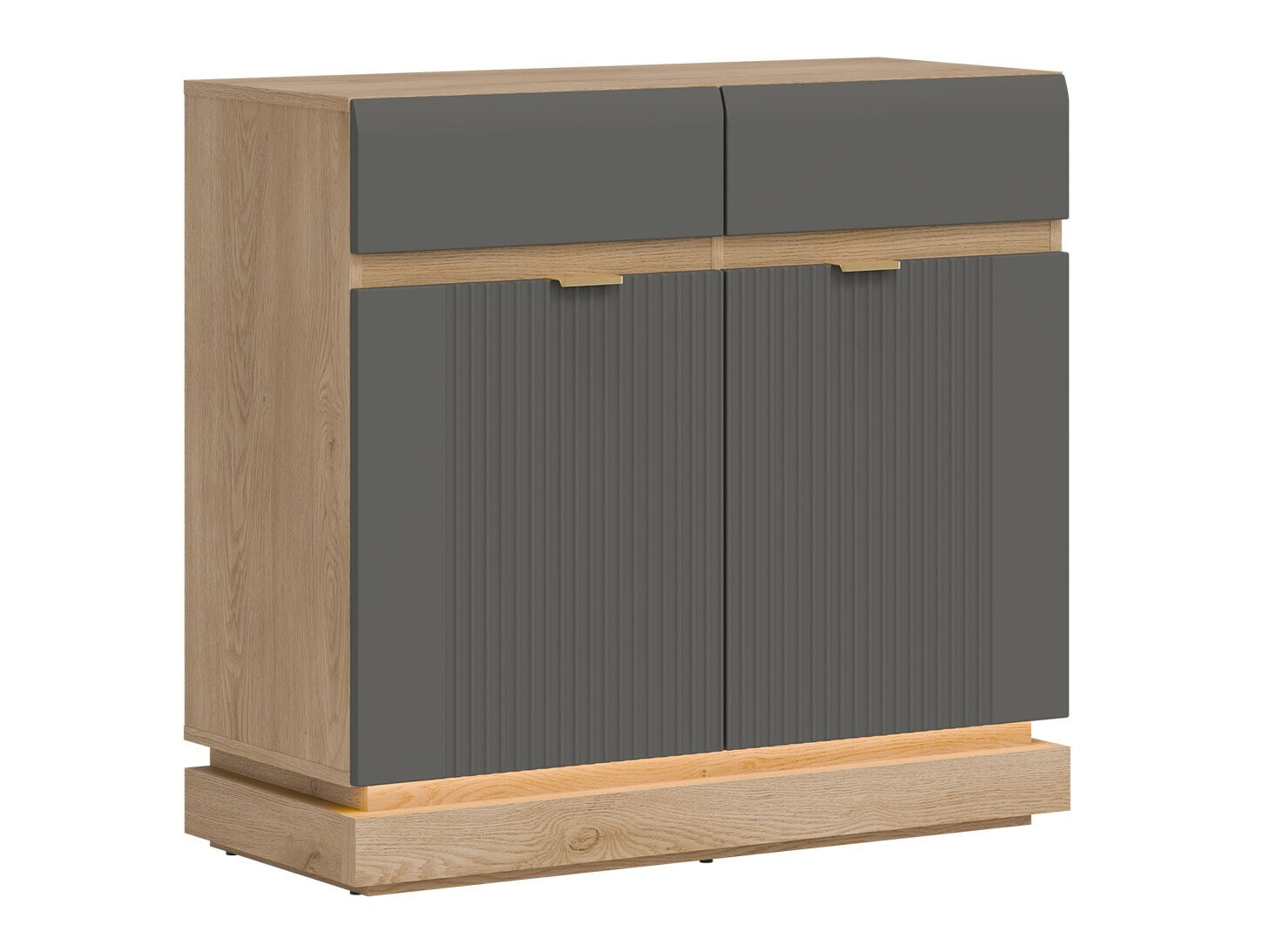 Ladekast Teselbu 102 (Grijs + Eiken)