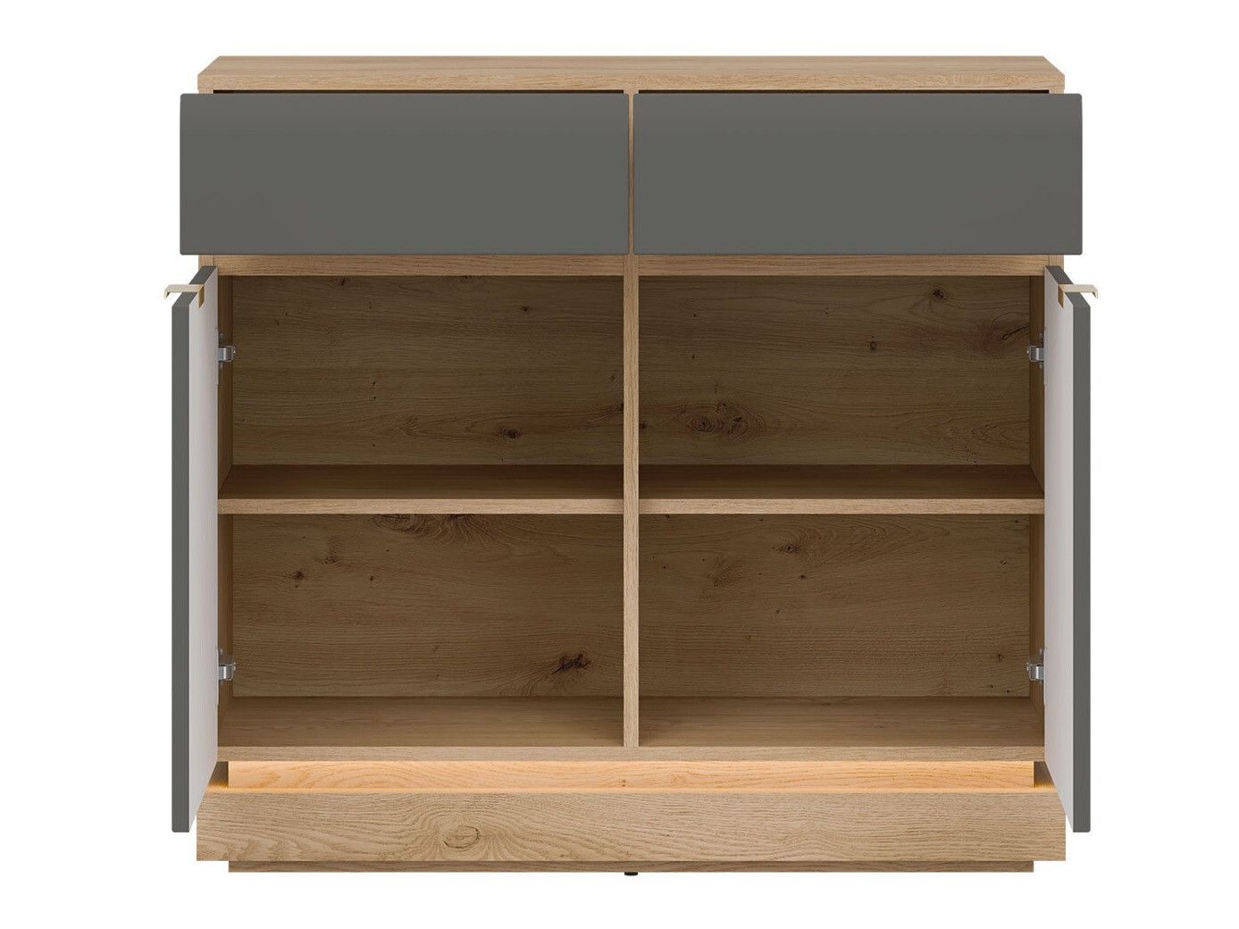 Ladekast Teselbu 102 (Grijs + Eiken)