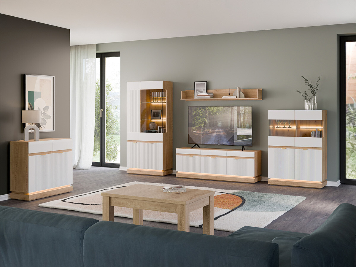 Ladekast Teselbu 102 (Wit + Eiken)