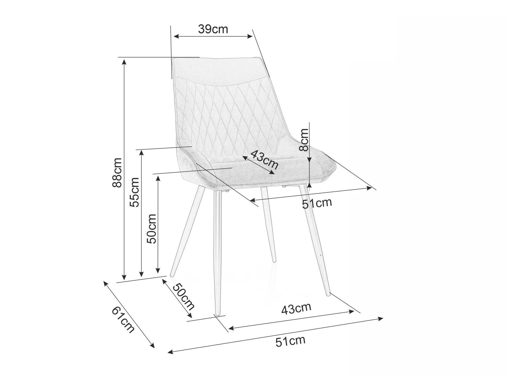 Stoel Detroit 732 (Lichtbruin)