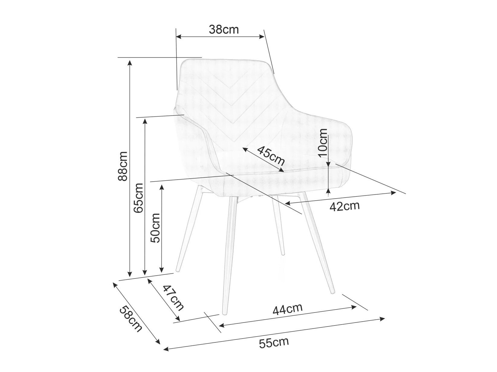 Stoel Detroit 734 (Zwart)