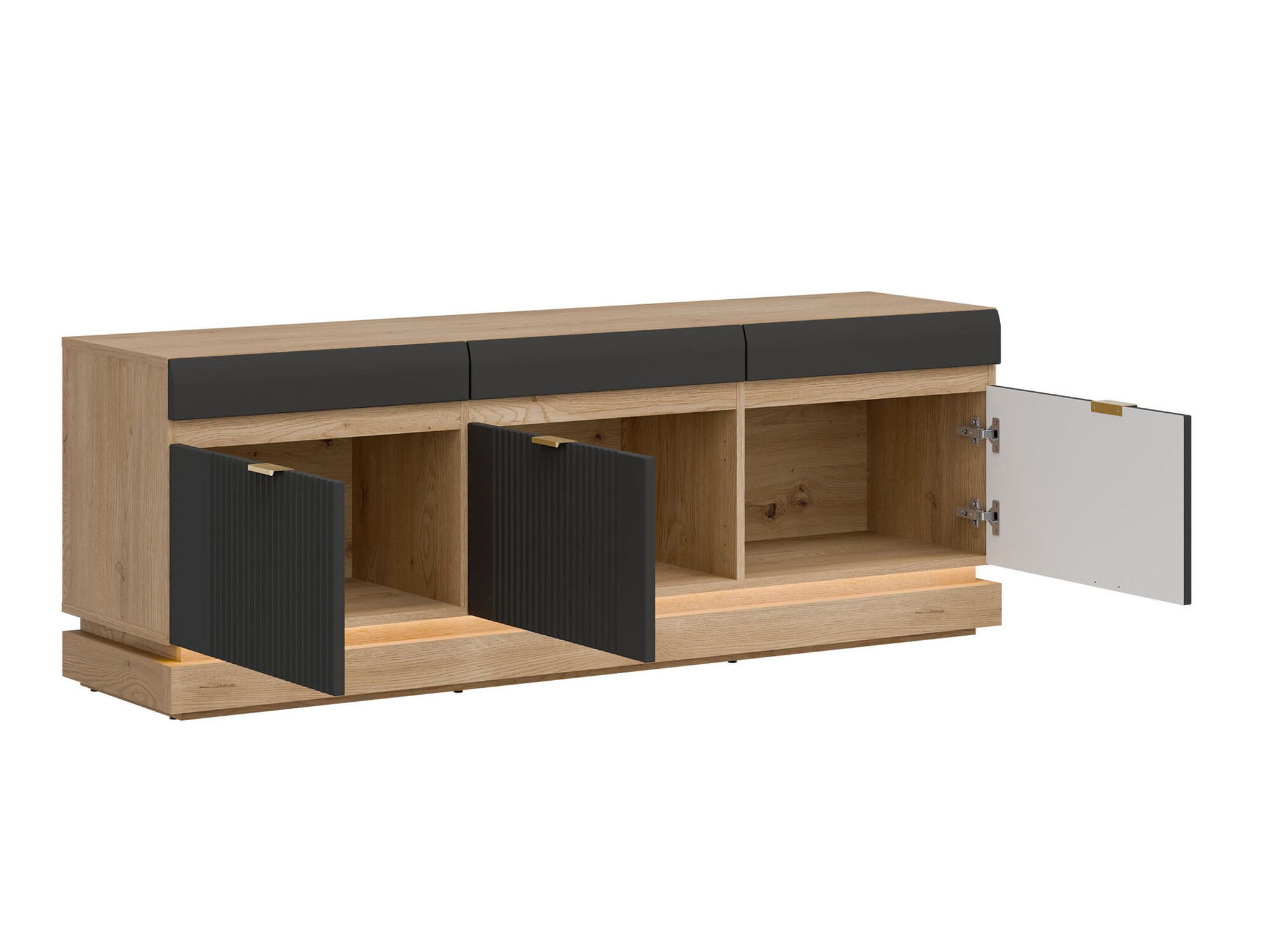 TV-meubel Teselbu 100 (Antraciet + Torro Eik)