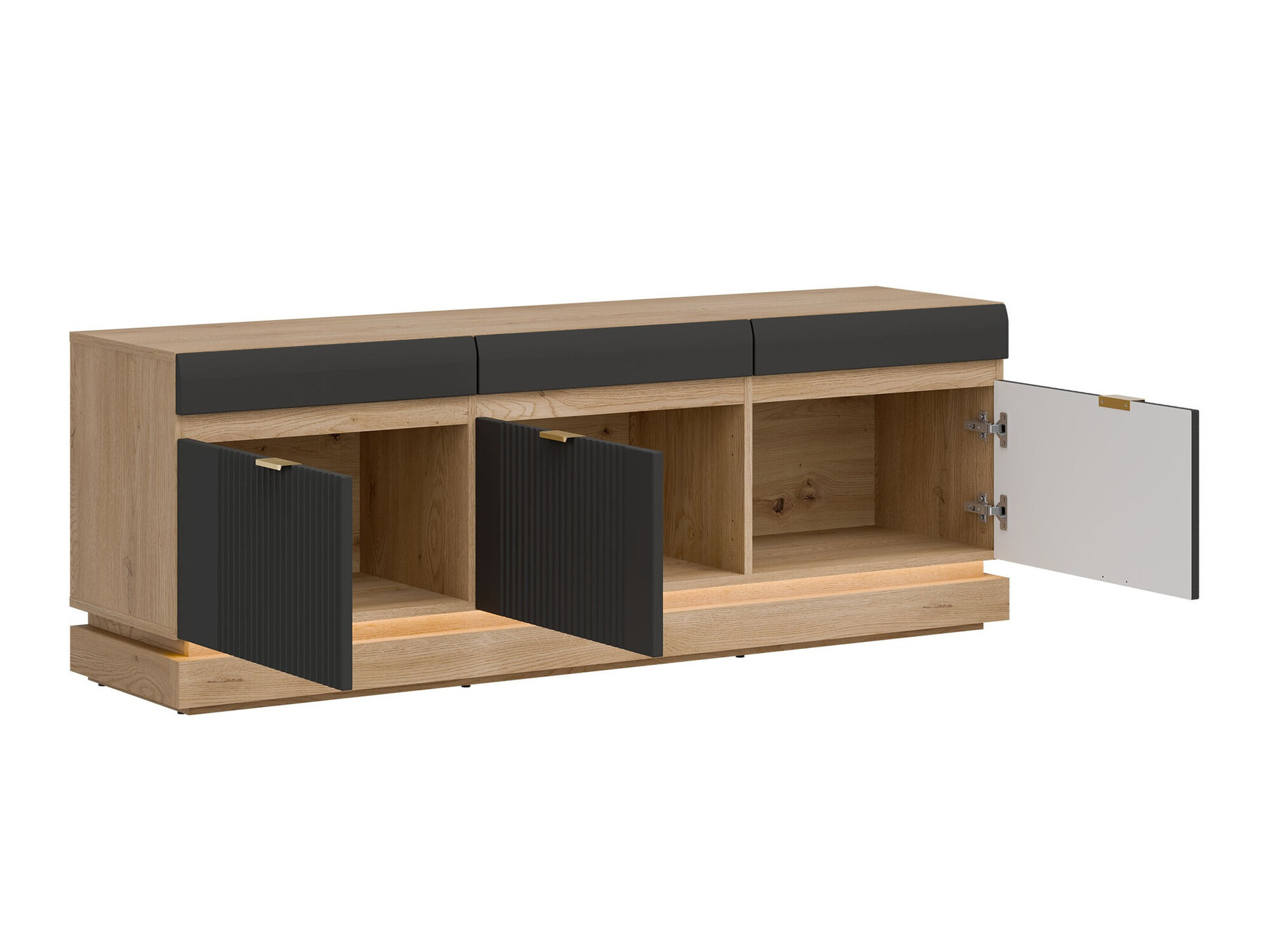 TV-meubel Teselbu 100 (Antraciet + Torro Eik)