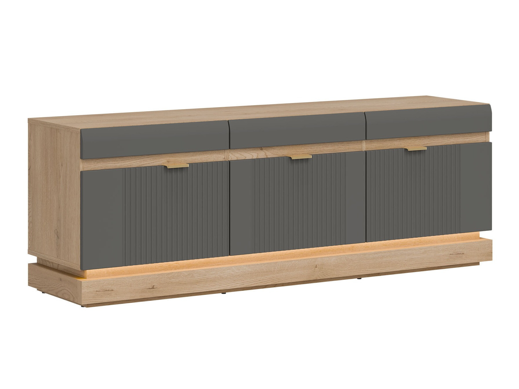 TV-meubel Teselbu 100 (Grijs + Torro Eik)