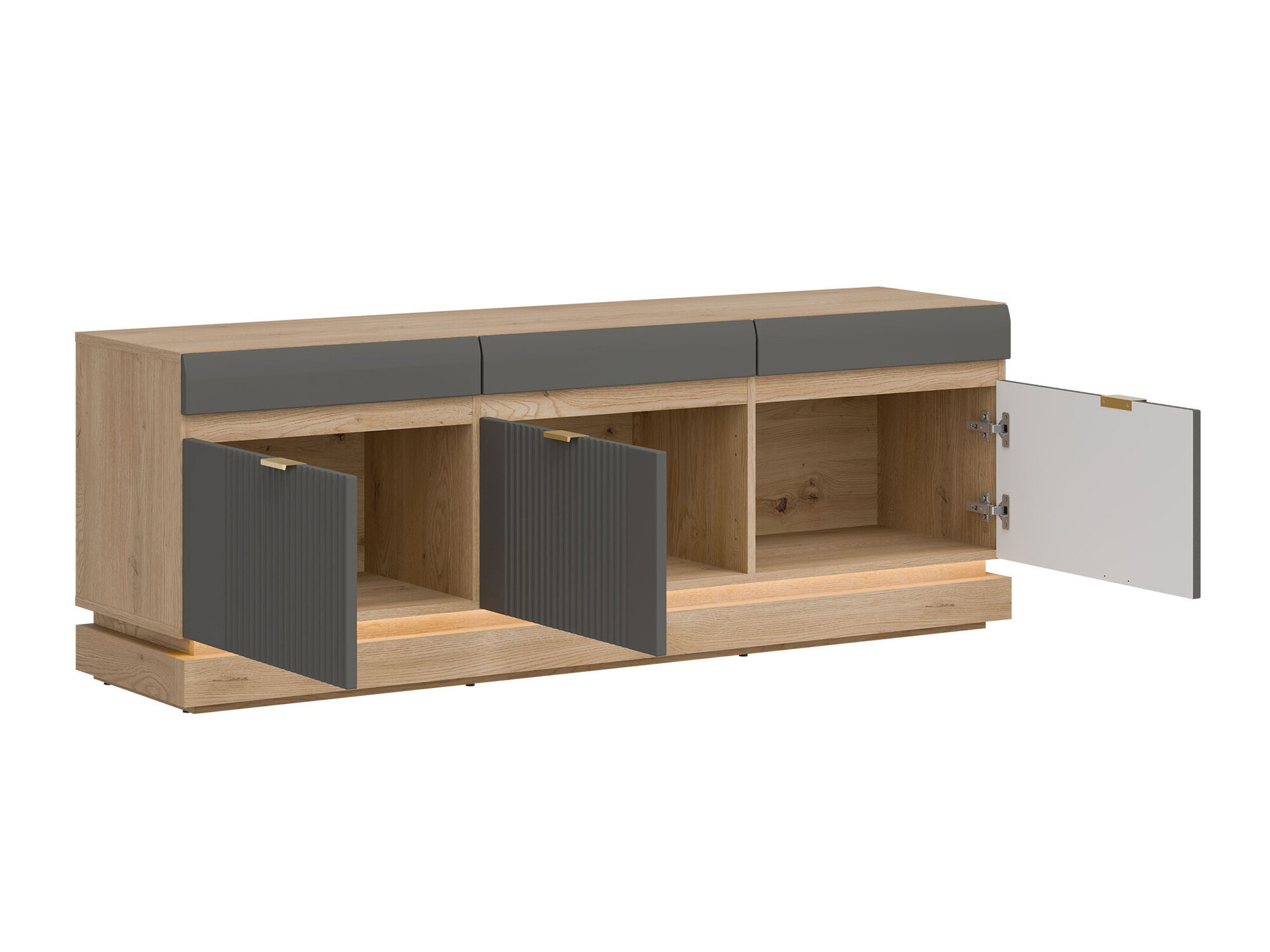 TV-meubel Teselbu 100 (Grijs + Torro Eik)