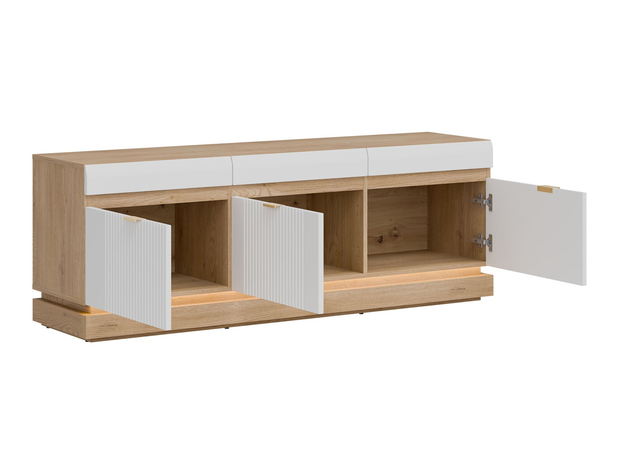 TV-meubel Teselbu 100 (Wit + Torro Eik)