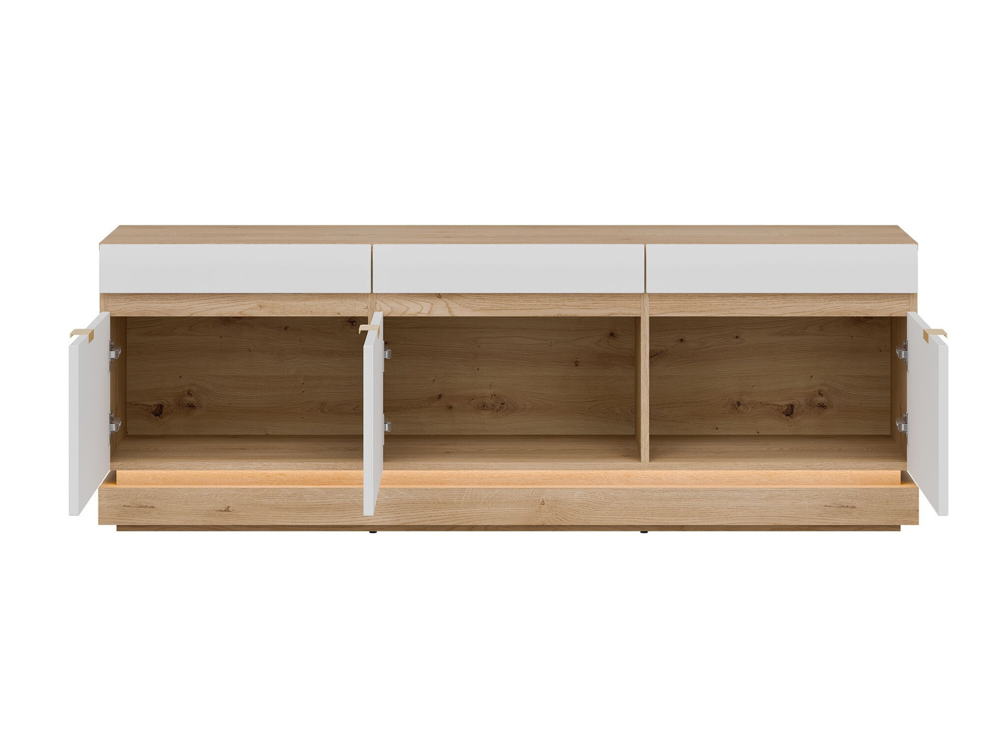 TV-meubel Teselbu 100 (Wit + Torro Eik)