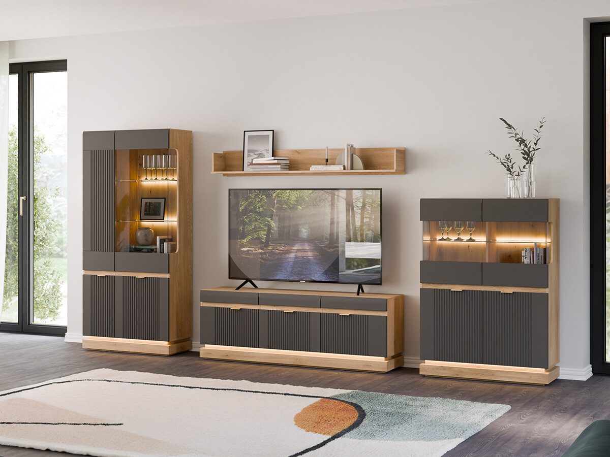 Dressoir Teselbu 105 (Antraciet + Eiken)