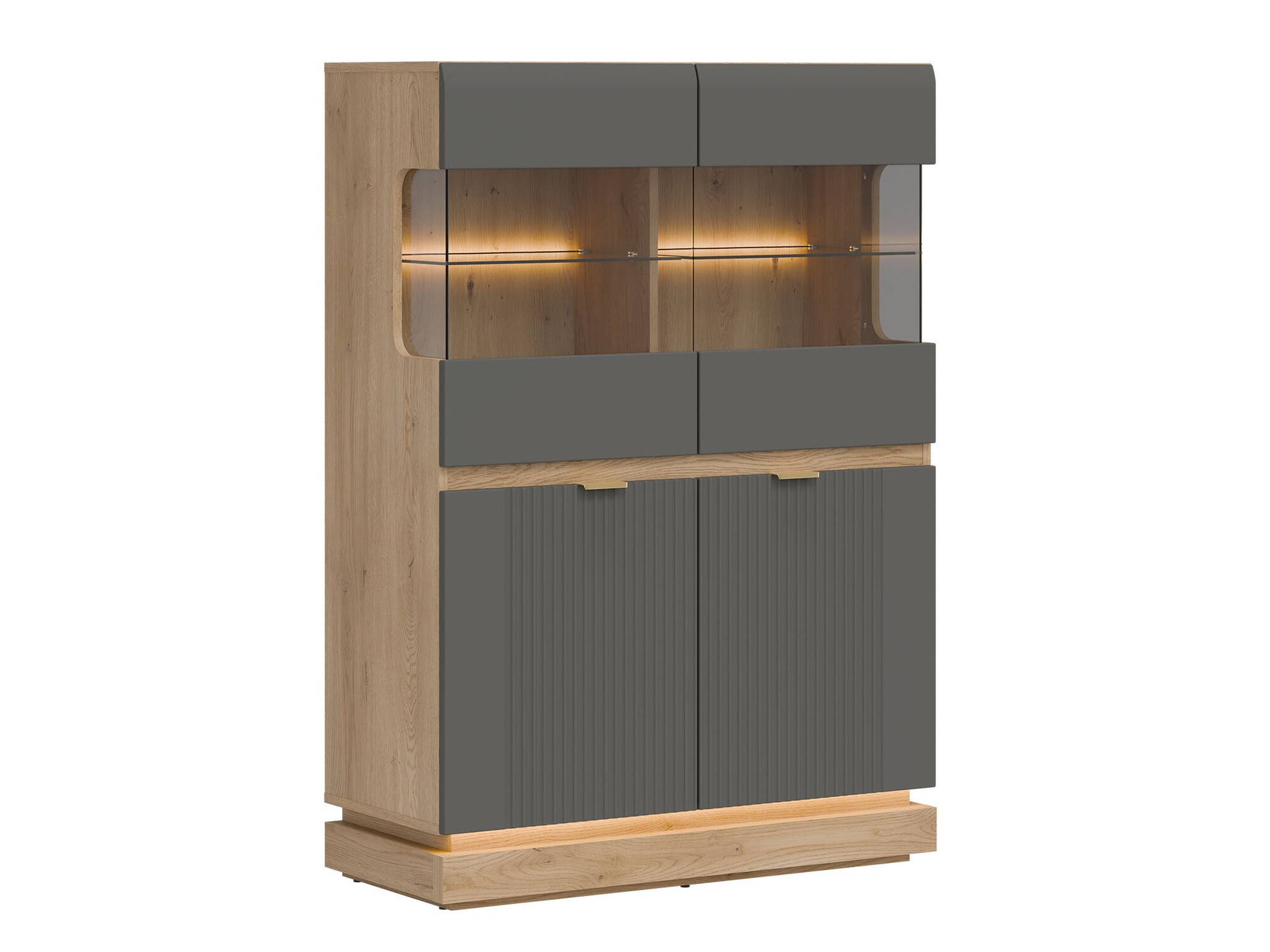 Dressoir Teselbu 105 (Grijs + Eiken)