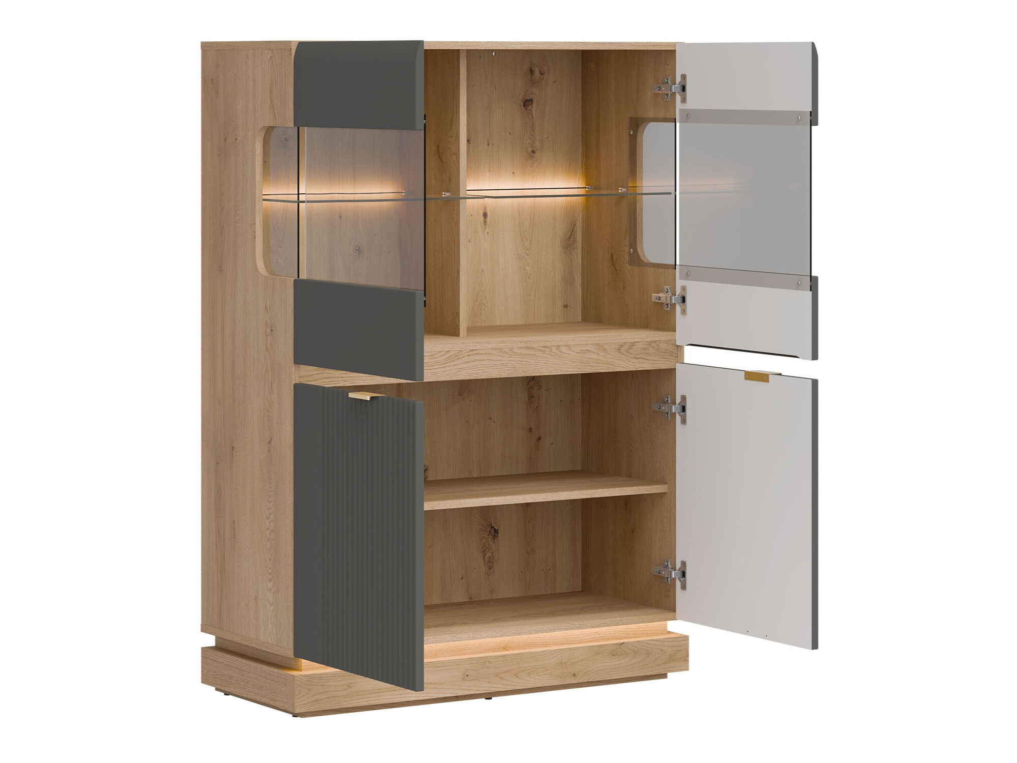 Dressoir Teselbu 105 (Grijs + Eiken)
