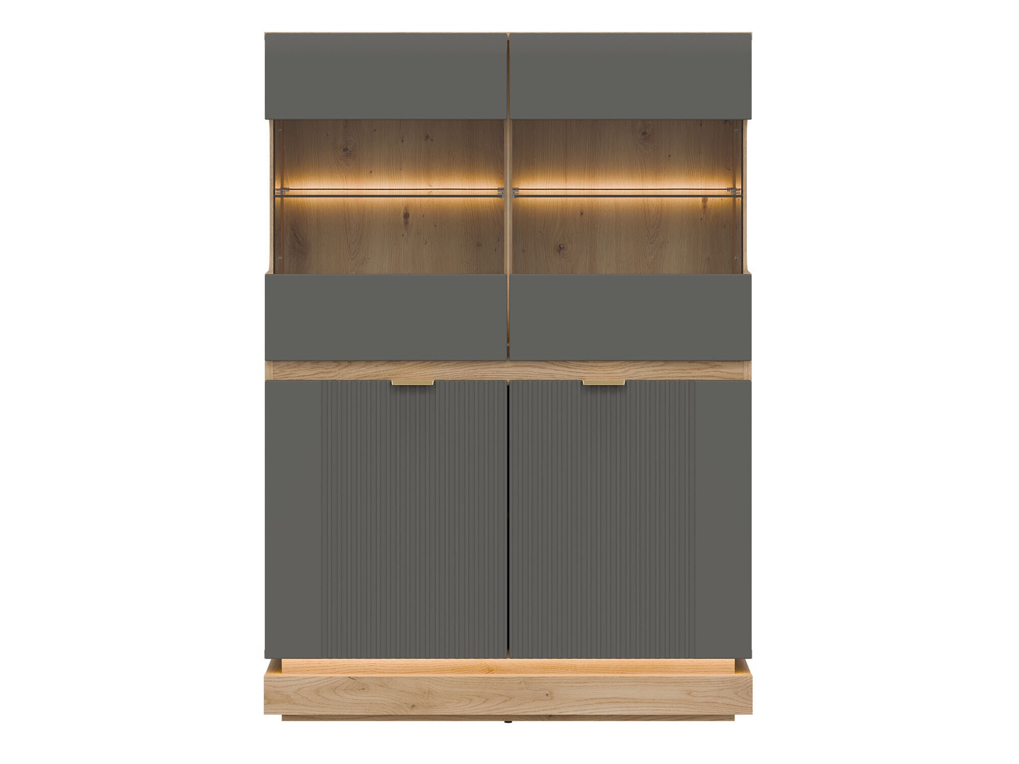 Dressoir Teselbu 105 (Grijs + Eiken)
