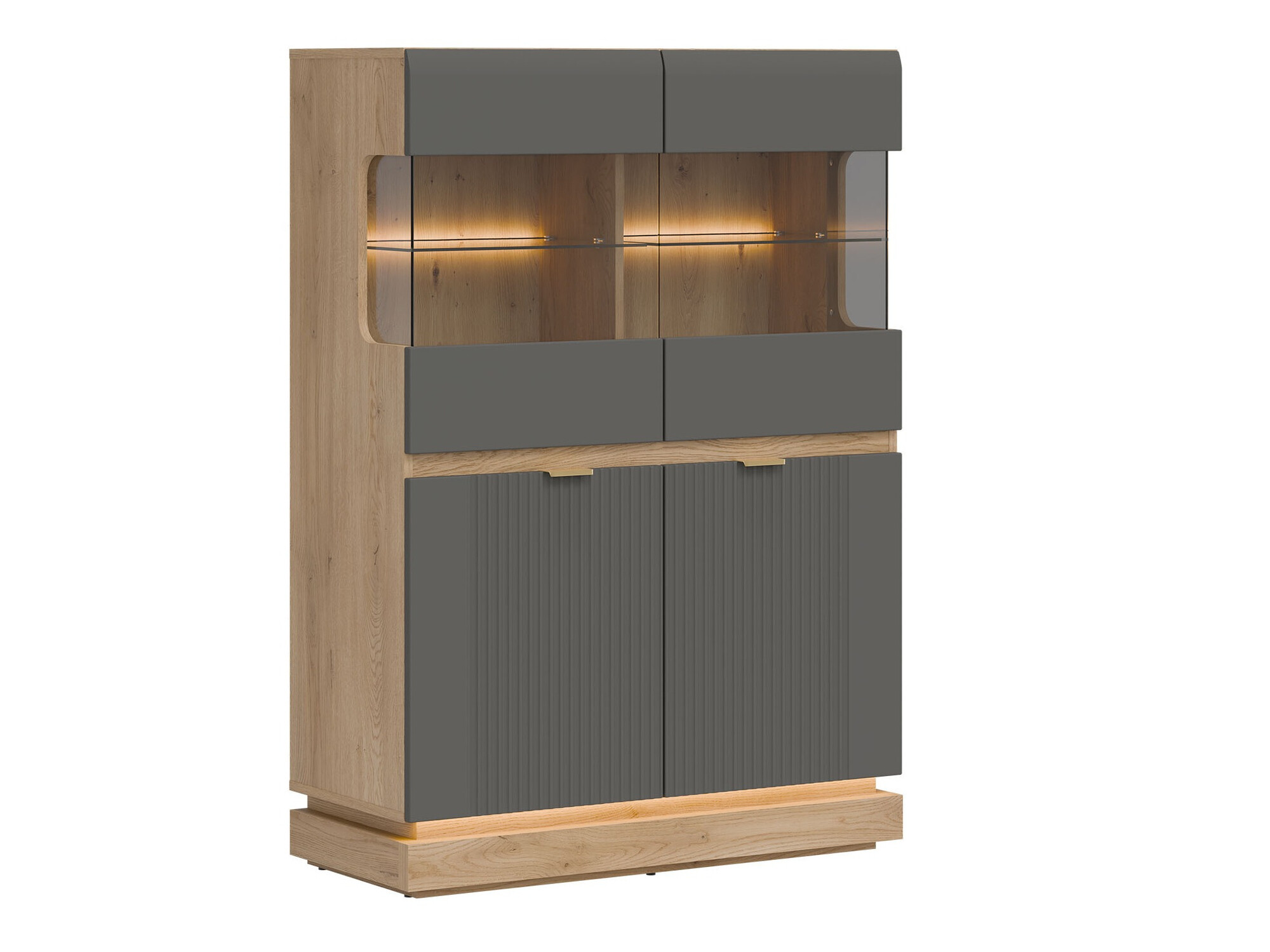 Dressoir Teselbu 105 (Grijs + Eiken)