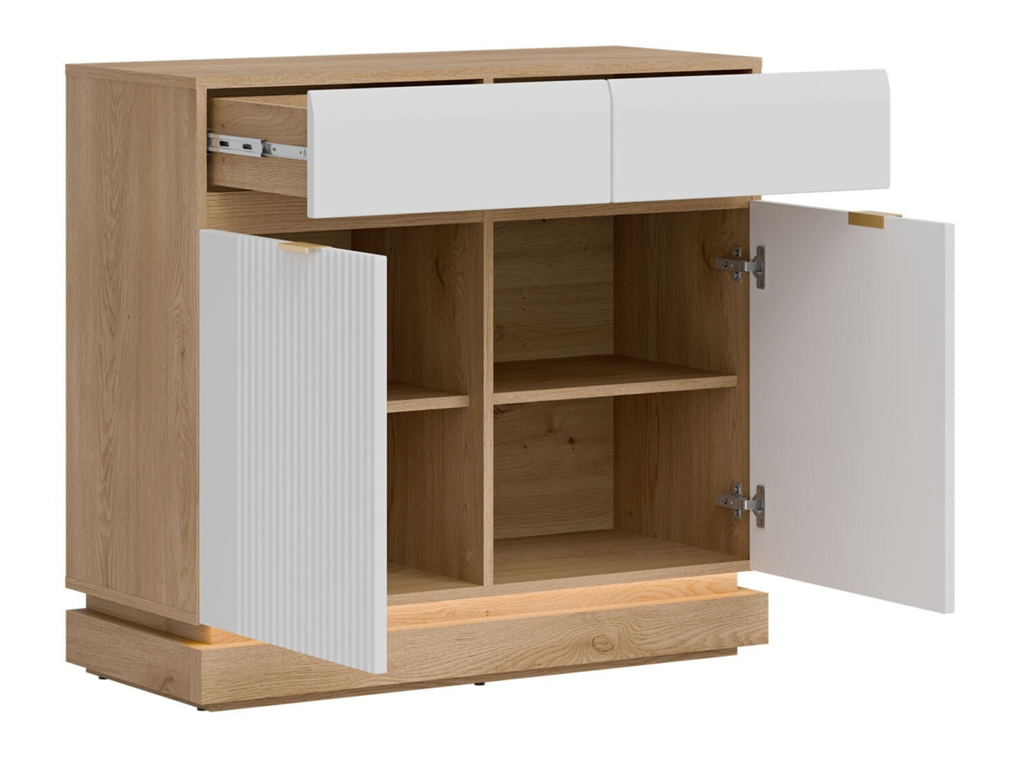 Ladekast Teselbu 102 (Wit + Eiken)