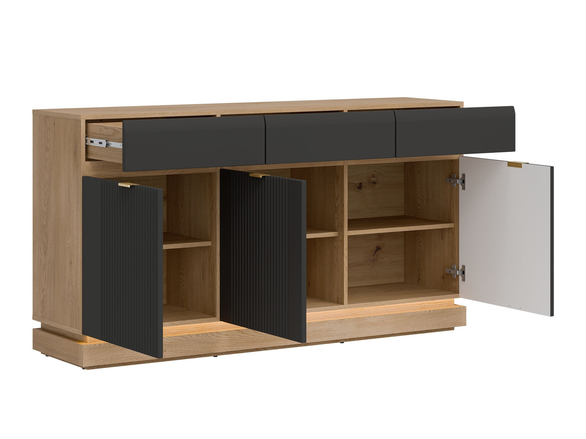 Ladekast Teselbu 104 (Antraciet + Eiken)