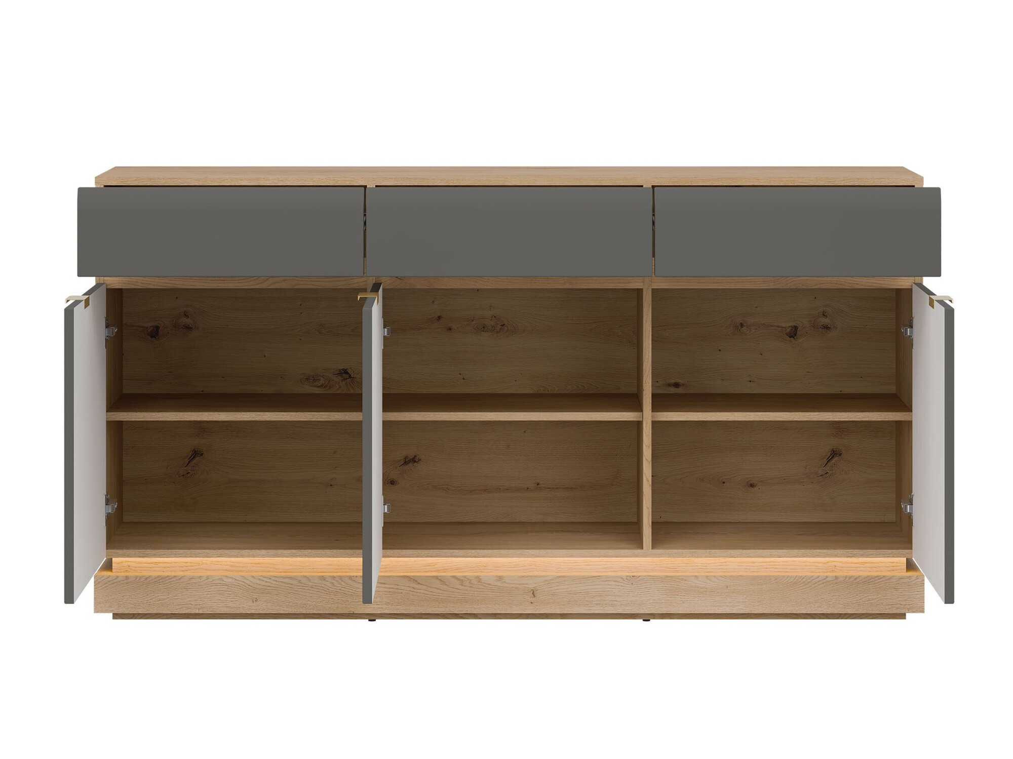 Ladekast Teselbu 104 (Grijs + Eiken)