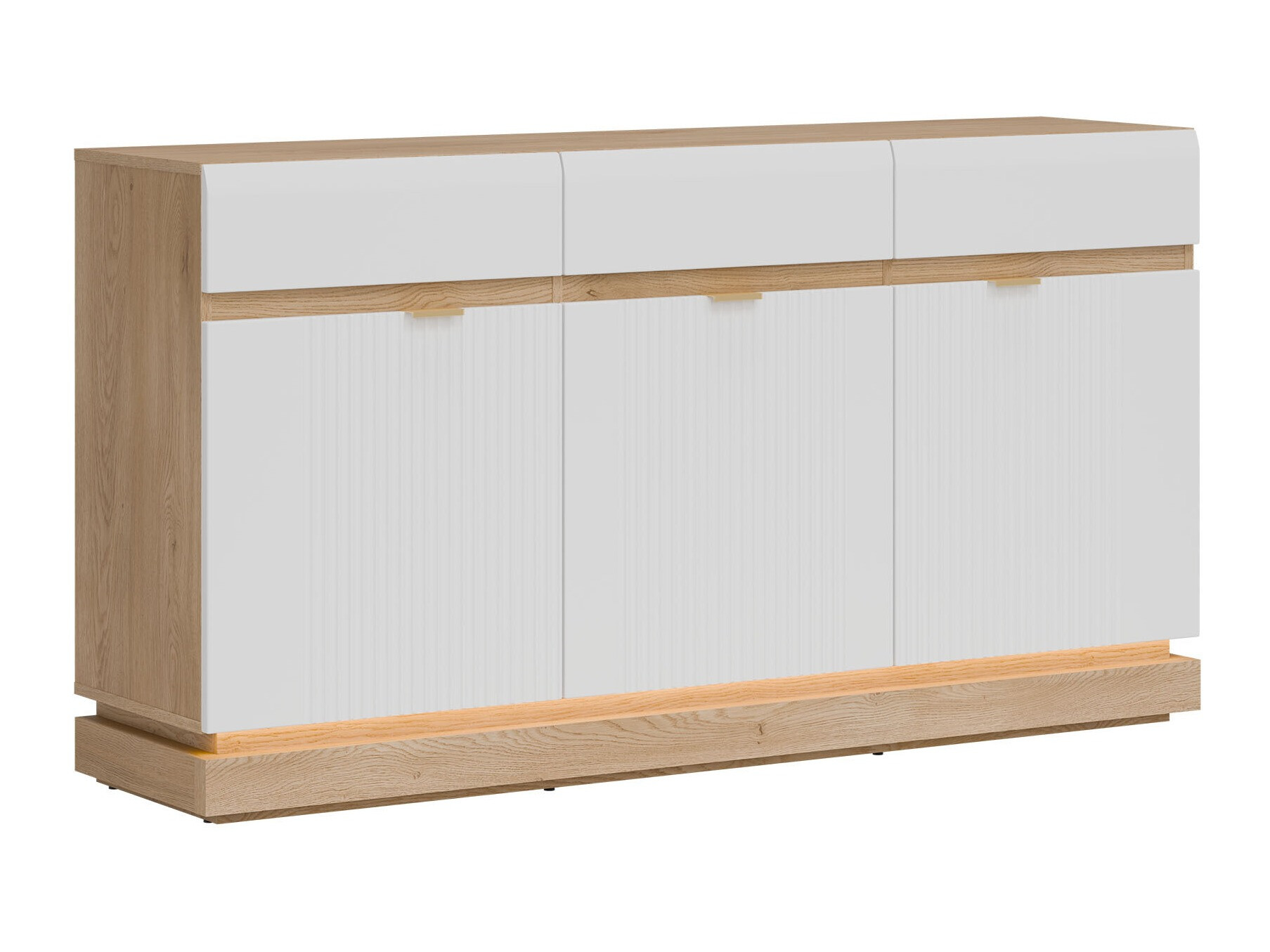 Ladekast Teselbu 104 (Wit + Eiken)