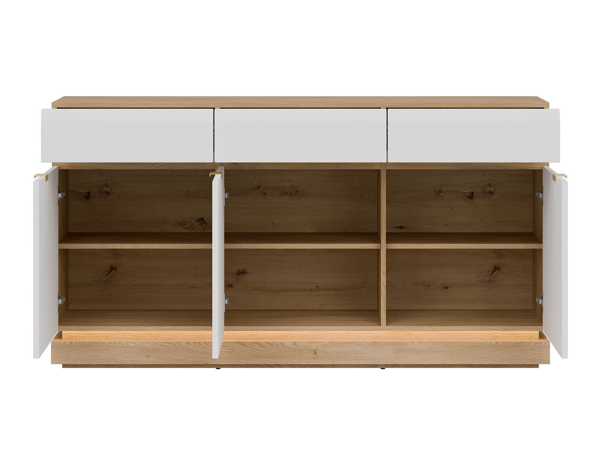 Ladekast Teselbu 104 (Wit + Eiken)