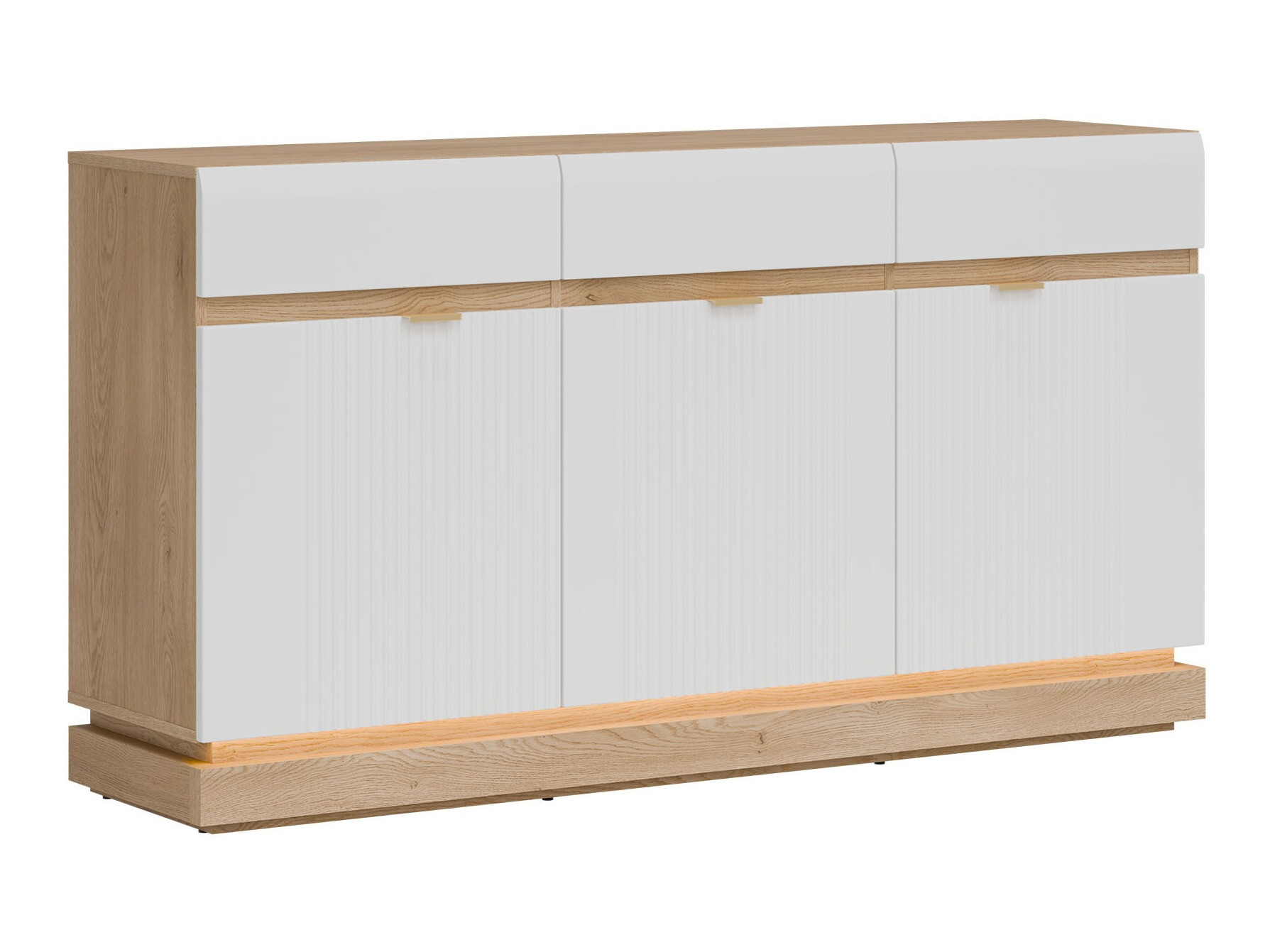 Ladekast Teselbu 104 (Wit + Eiken)