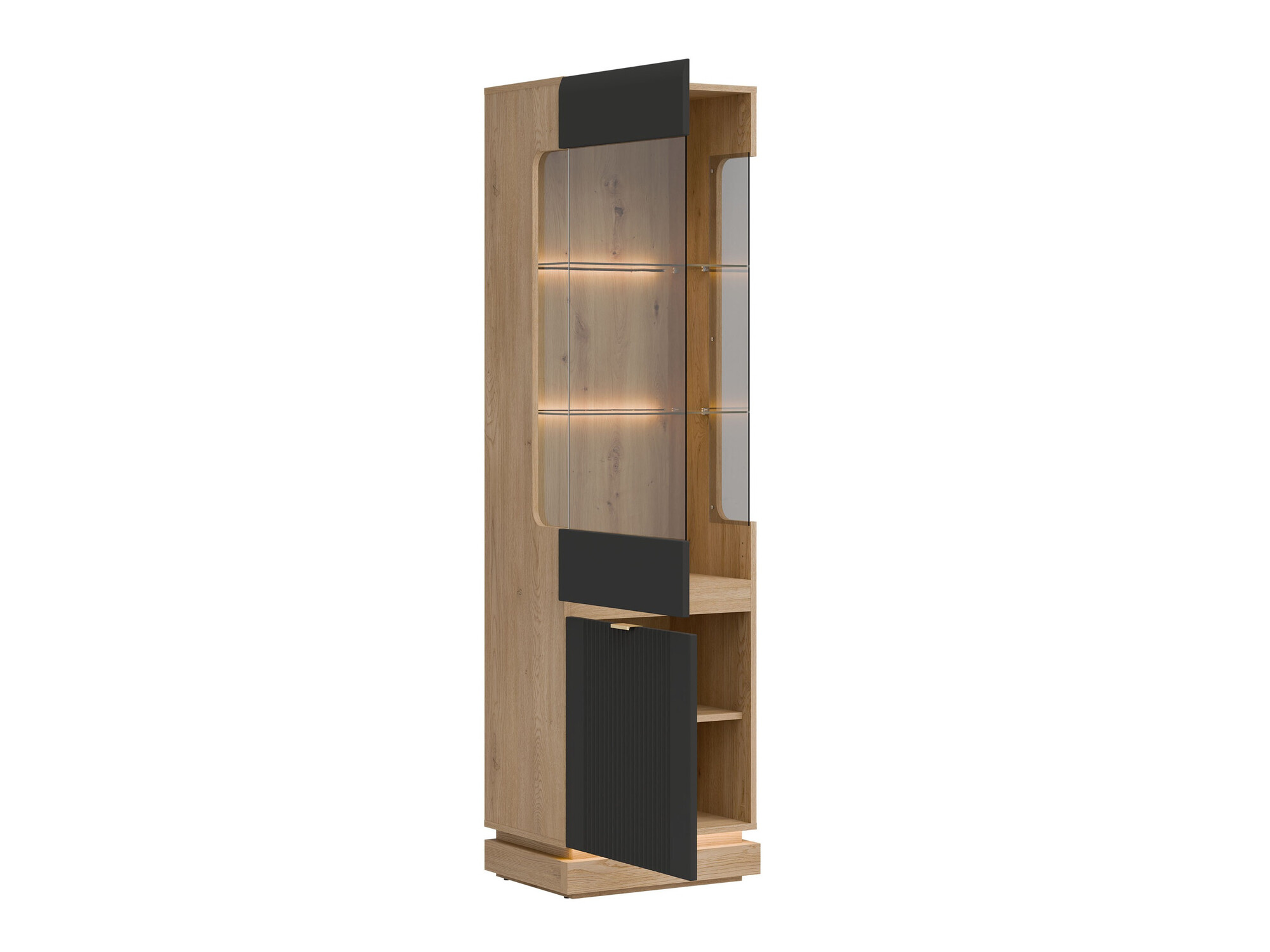 Boekenkast Teselbu 109 (Antraciet + Eiken)