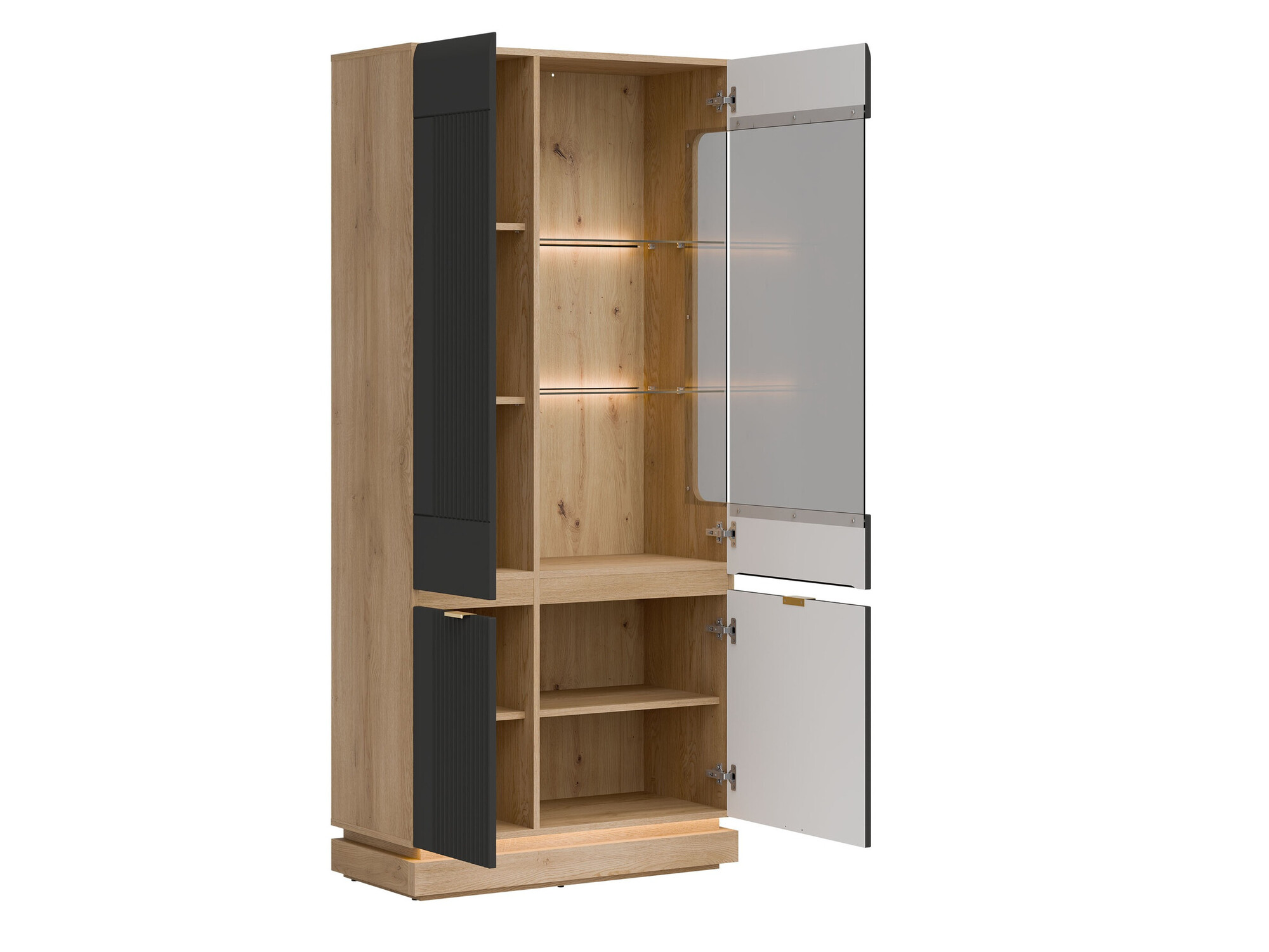 Boekenkast Teselbu 111 (Antraciet + Eiken)