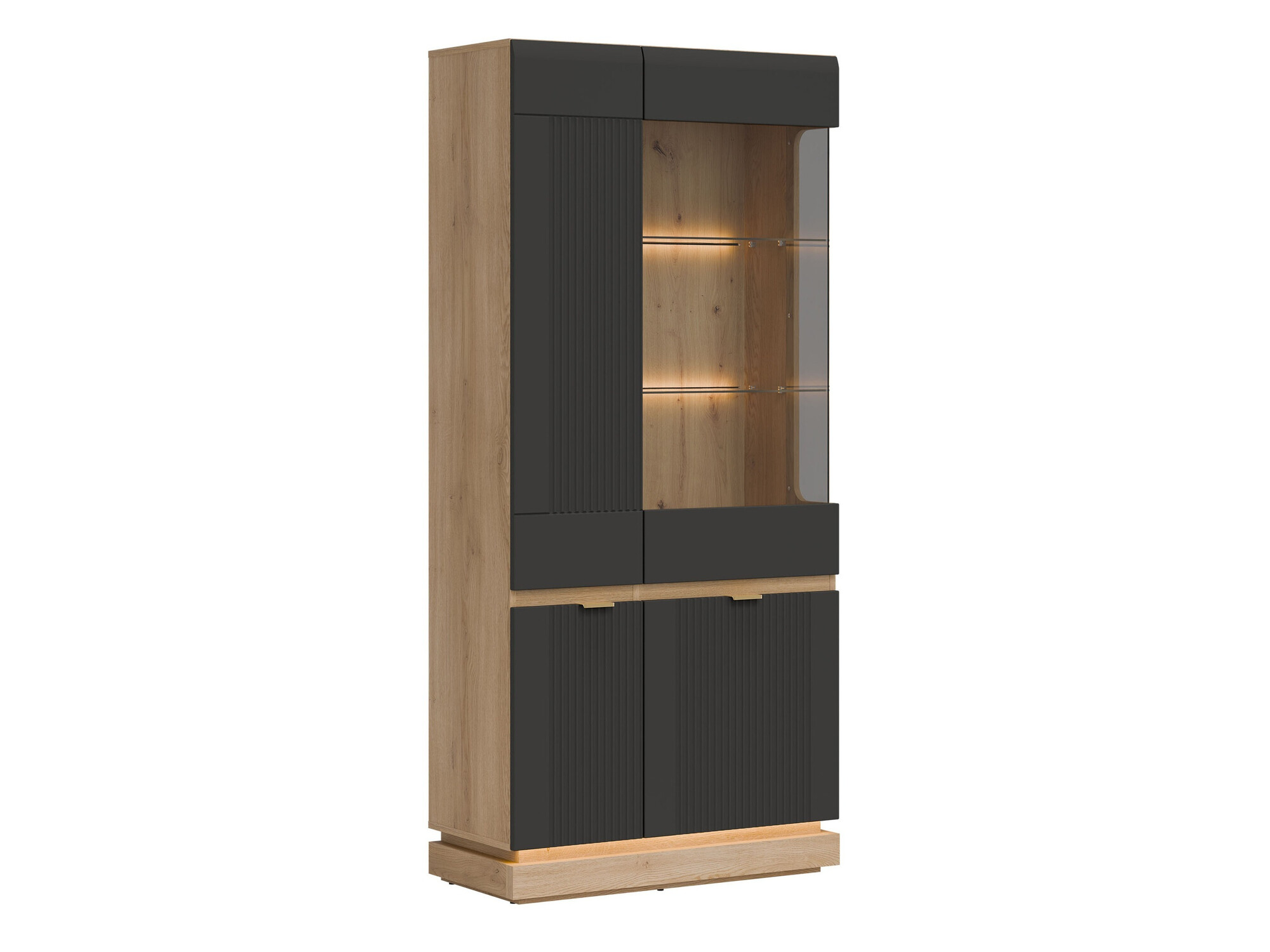 Boekenkast Teselbu 111 (Antraciet + Eiken)