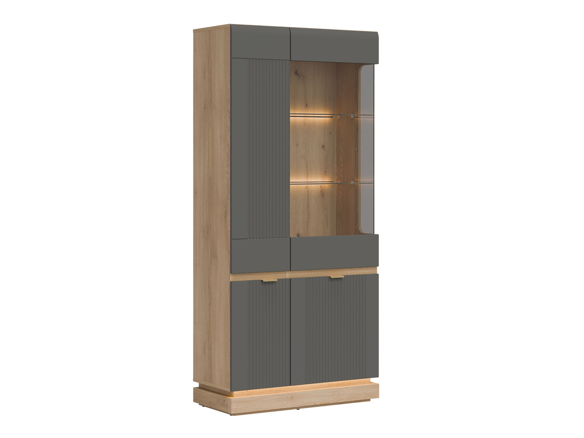 Boekenkast Teselbu 111 (Grijs + Eiken)