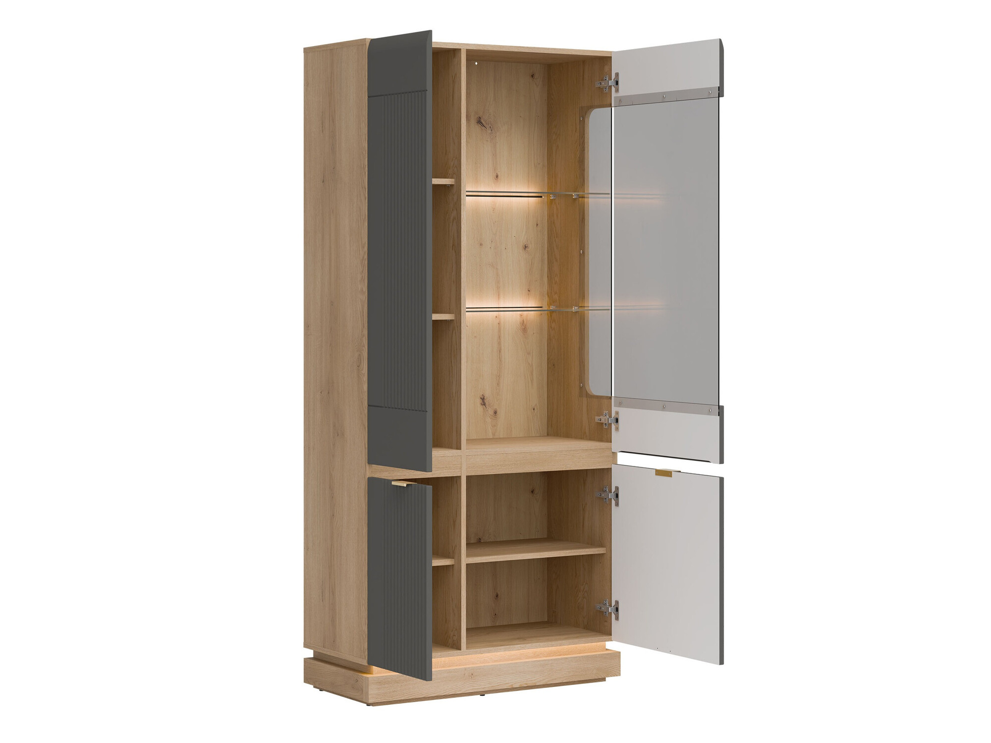 Boekenkast Teselbu 111 (Grijs + Eiken)