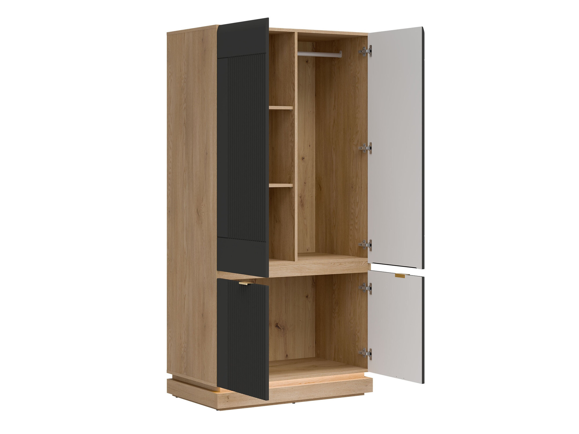 Kledingkast Teselbu 113 (Antraciet + Eiken)