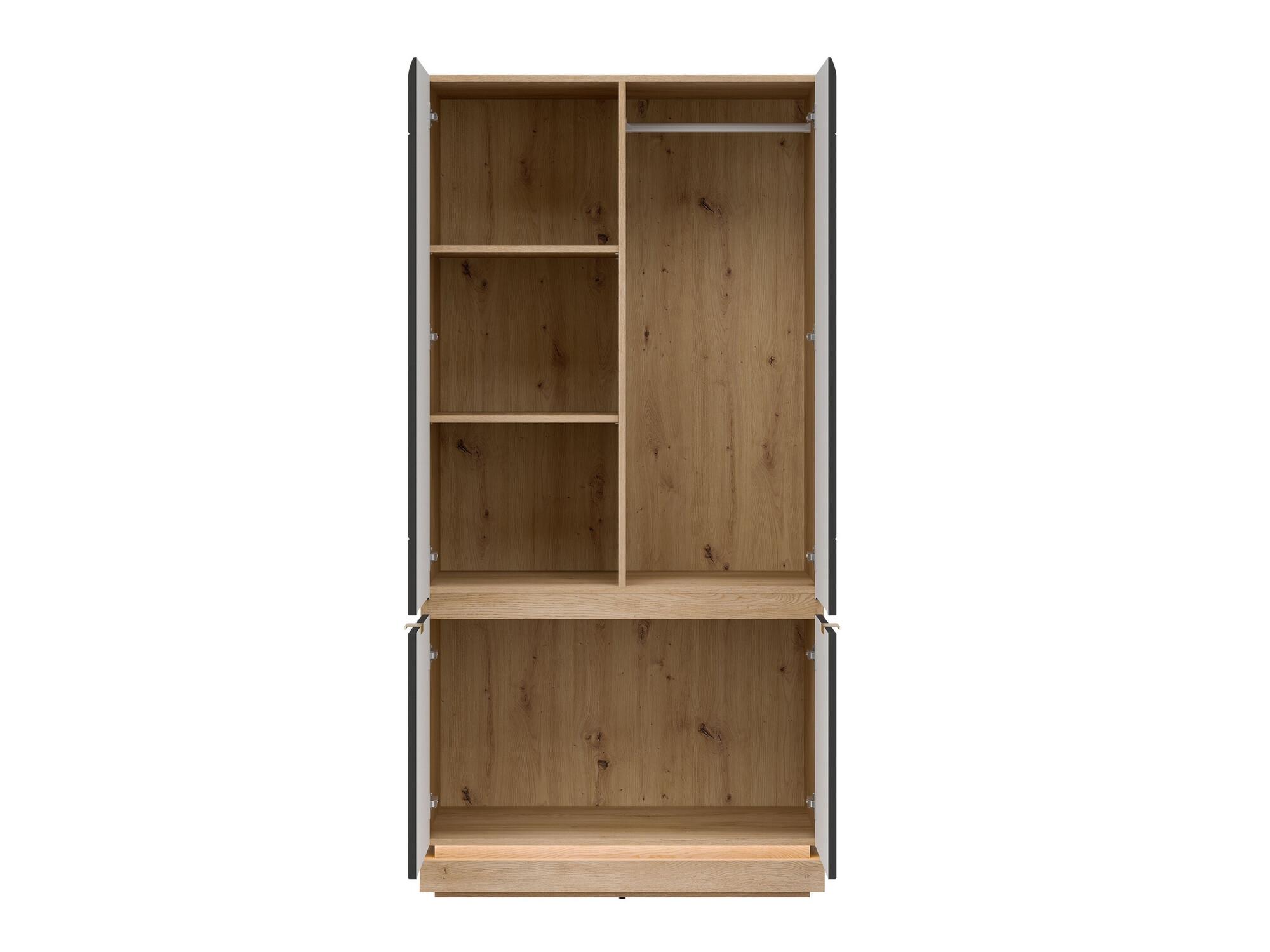 Kledingkast Teselbu 113 (Antraciet + Eiken)