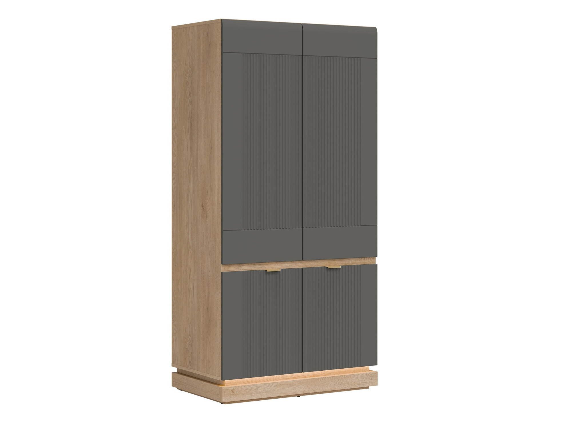 Kledingkast Teselbu 113 (Grijs + Eiken)