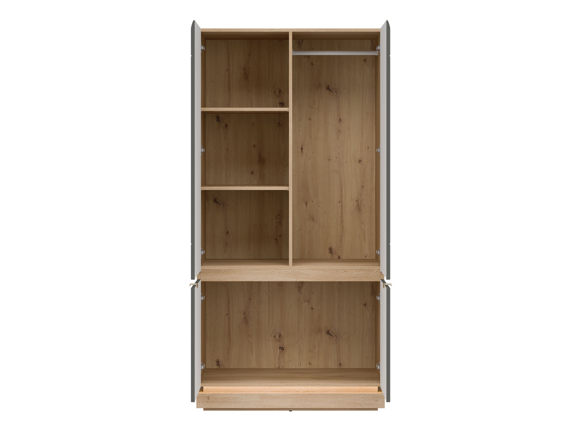 Kledingkast Teselbu 113 (Grijs + Eiken)