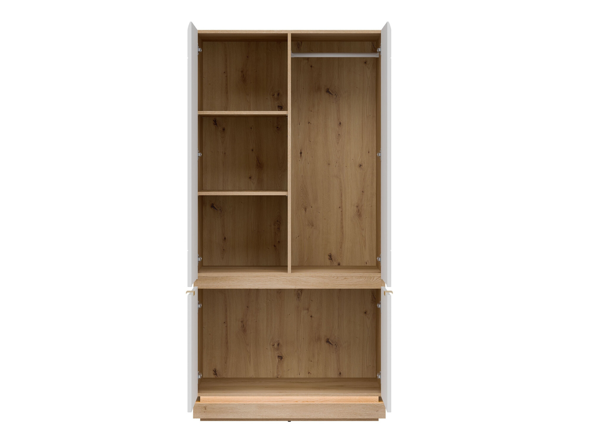 Kledingkast Teselbu 113 (Wit + Eiken)