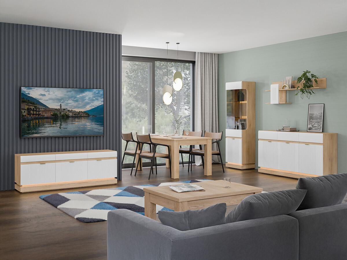 Wandplank Teselbu 115 (Wit + Eiken)