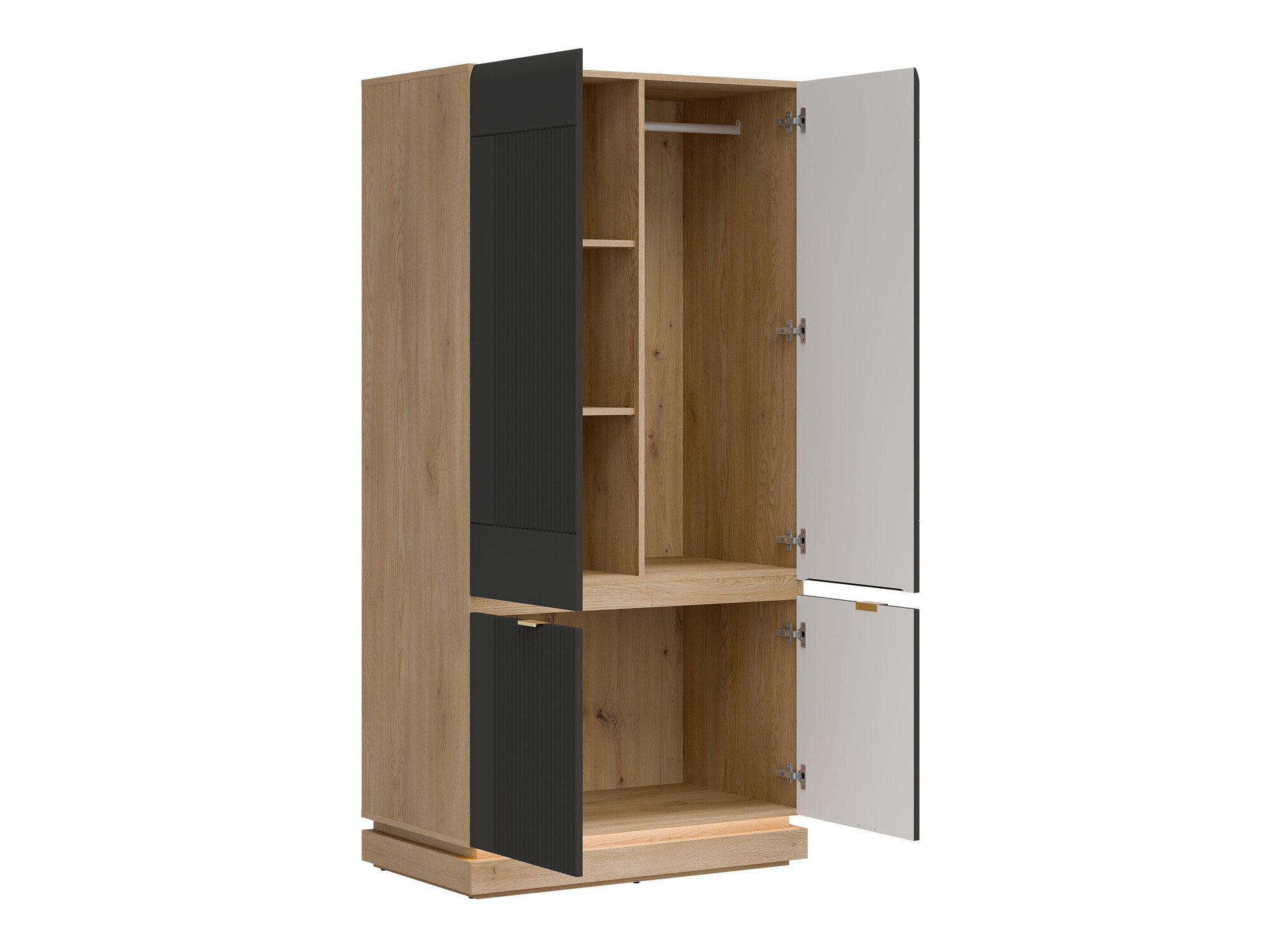 Slaapkamer set Teselbu 117 (Antraciet + Eiken)