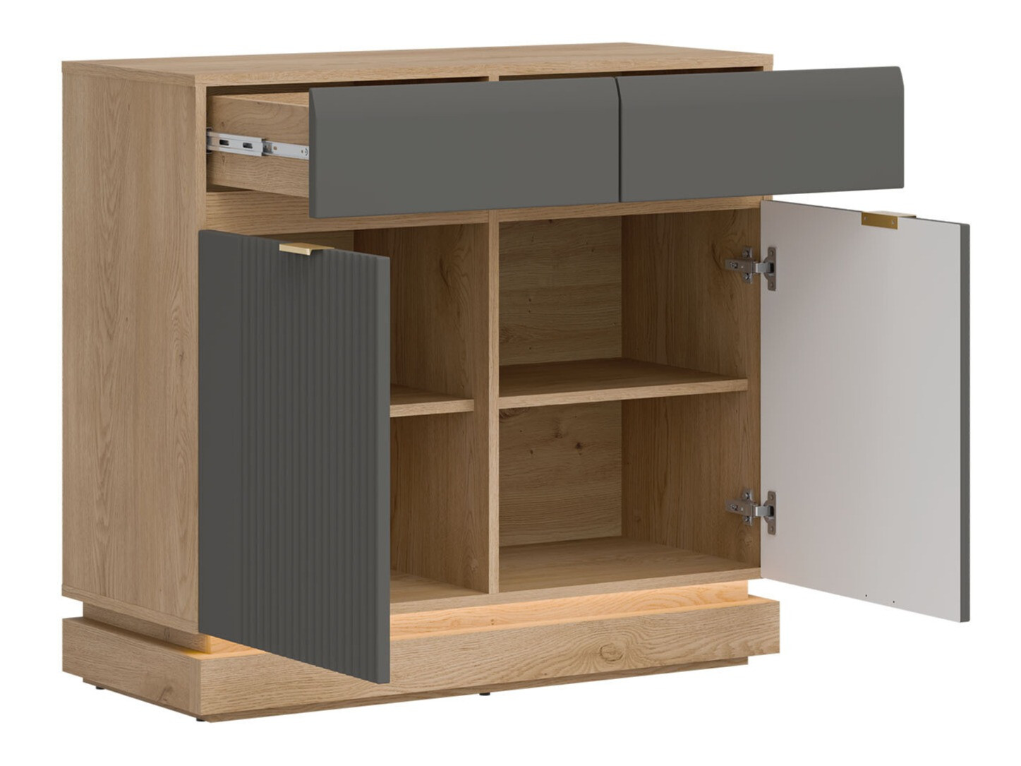 Slaapkamer set Teselbu 117 (Grijs + Eiken)