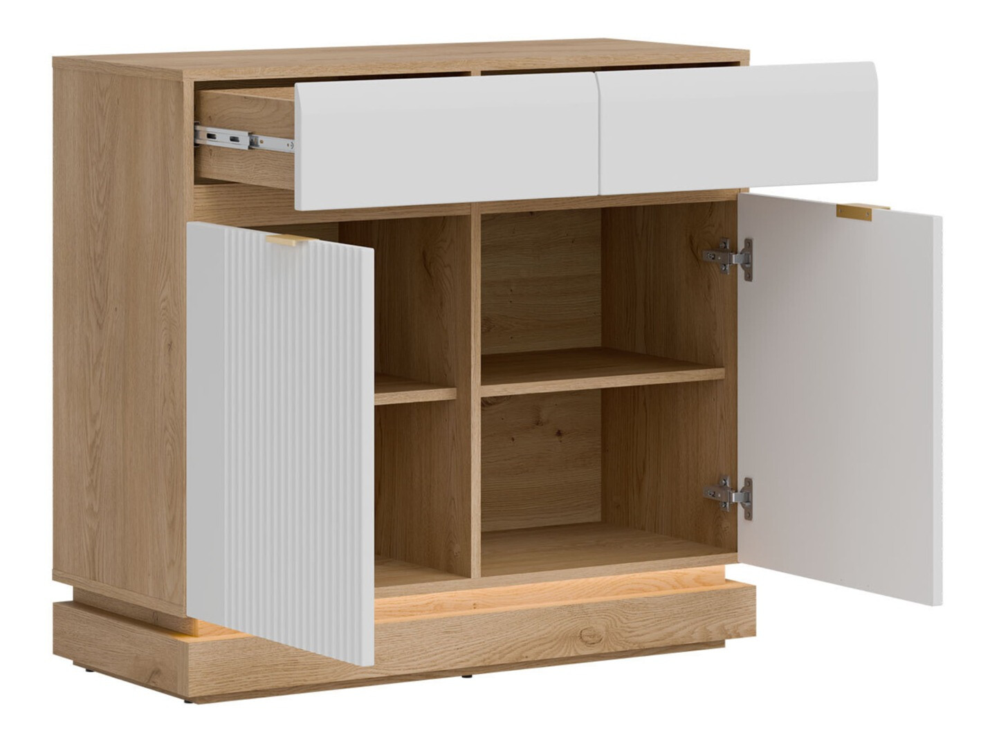 Slaapkamerset Teselbu 117 (Wit + Eiken)