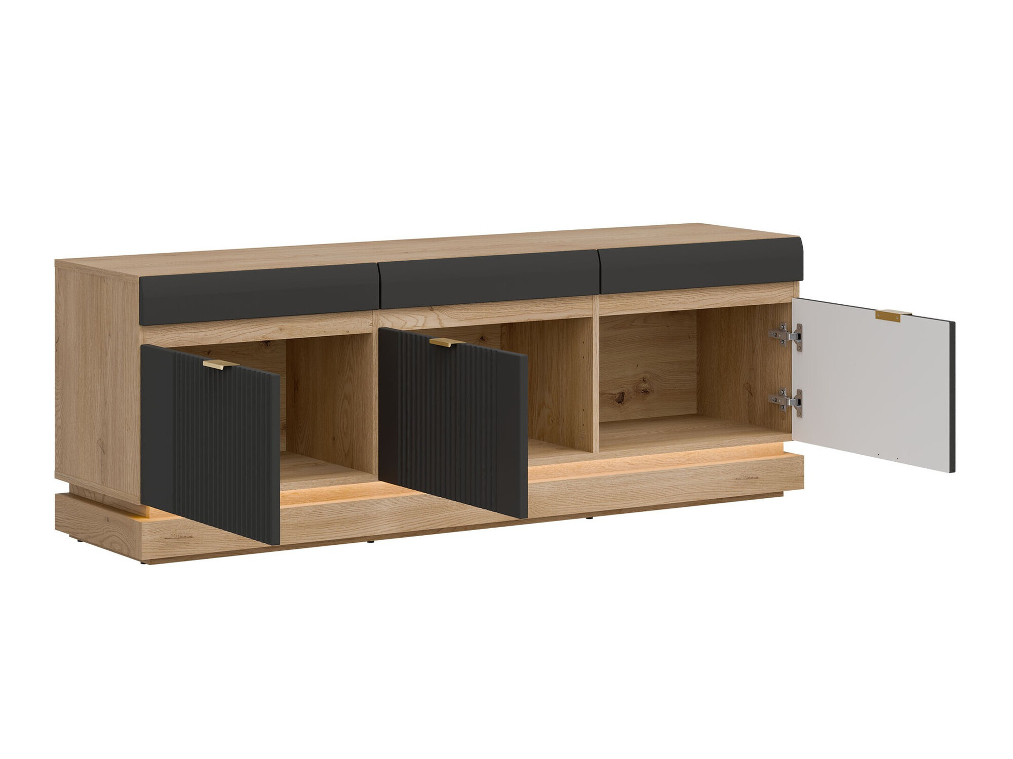 Woonkamerset Teselbu 116 (Antraciet + Eiken)