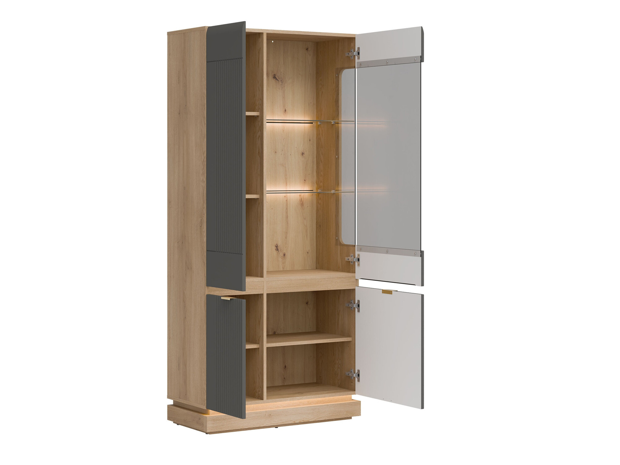 Woonkamerset Teselbu 116 (Grijs + Eiken)