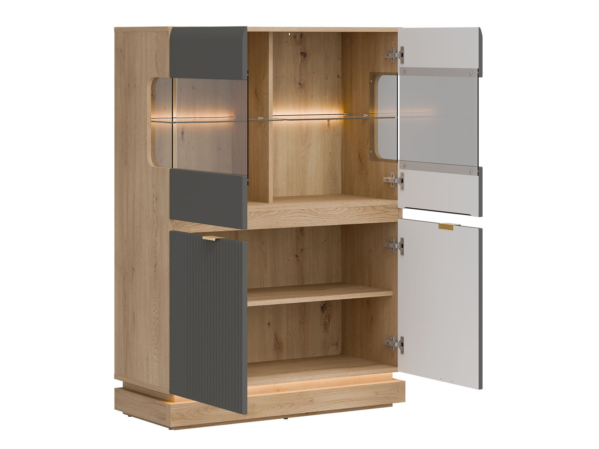 Woonkamerset Teselbu 116 (Grijs + Eiken)