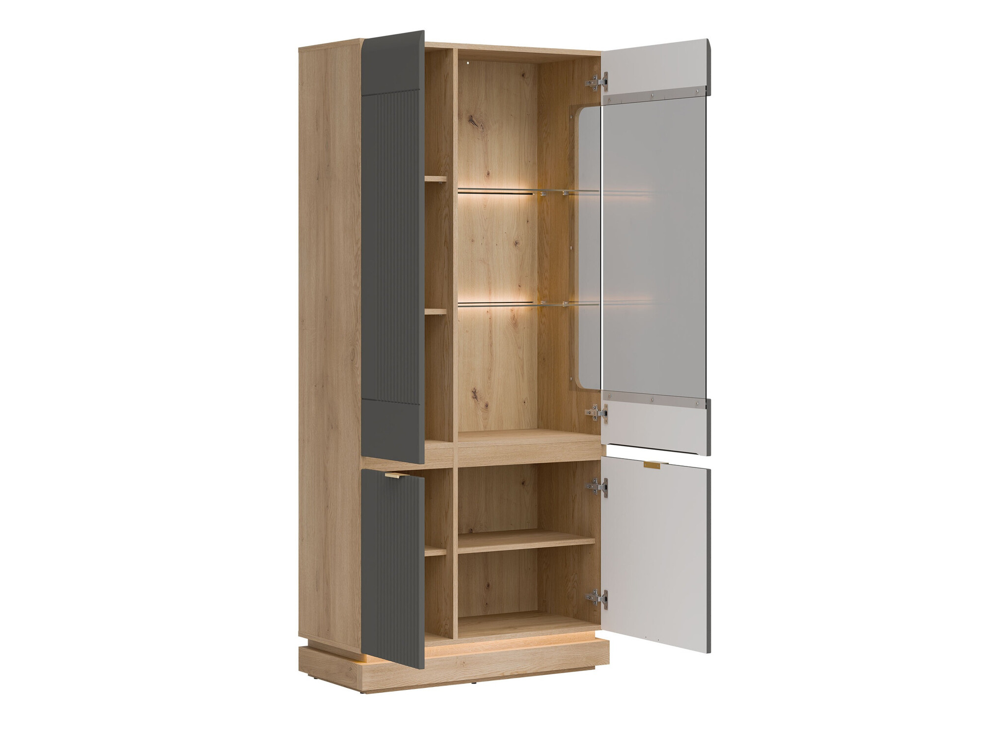 Woonkamerset Teselbu 116 (Grijs + Eiken)